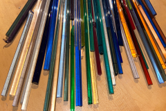 Rohmaterial farbige Glasstäbe